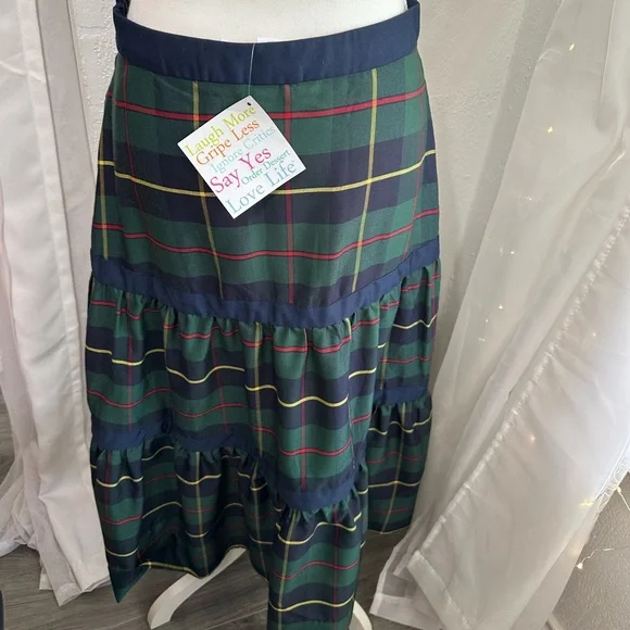 NEW ✨ GRETCHEN SCOTT ipanema skirt in green plaid size XS - Picture 5 of 11
